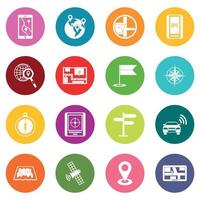 Navigation icons many colors set vector