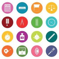 Measure precision icons many colors set vector