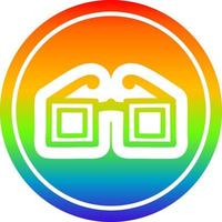 square glasses circular in rainbow spectrum vector