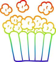 rainbow gradient line drawing cartoon popcorn vector