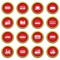 Railway carriage icons set, simple style vector