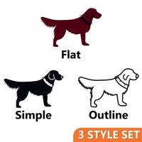 Dog icons set vector