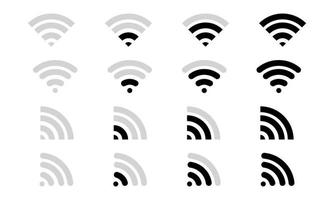 iconos de señal wifi de varias formas. comunicación, conexión, internet, inalámbrico vector