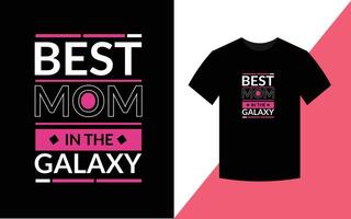 mejor mamá en la galaxia madre cita diseño tipográfico de camiseta vector