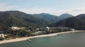 Fly toward Batu Feringghi beach. video