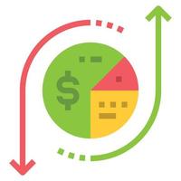 vrctor de icono plano económico de datos. vector