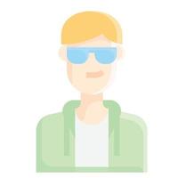 People Icon Boy glasses Vector .