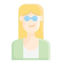 vector de gafas de mujer de icono de personas.