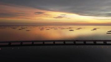 Aerial sliding over Penang Second Bridge video