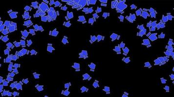 sociale media blauw houdt van explosie en vallen videobeelden video
