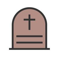 icono de línea llena de cementerio vector