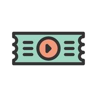 Movie Ticket Filled Line Icon vector