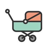 Stroller I Filled Line Icon vector