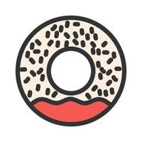 Doughnut Filled Line Icon vector