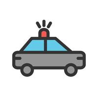 Police Car Filled Line Icon vector