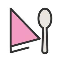Spoon and Napkin Filled Line Icon vector