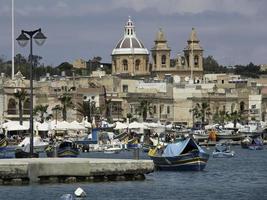 Marsaxlokk harbor on malta island photo