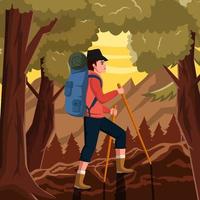 Hiking Activity Concept vector