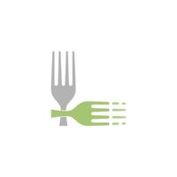 Fork icon logo flat design illustration vector