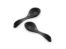 spoon black ceramic isolated on white background photo