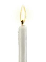 Candle Light, White Wax Candles Lights Isolated on White Background, clipping path photo