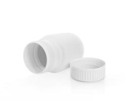 Realistic plastic bottle. Mock Up Template. 3D render photo