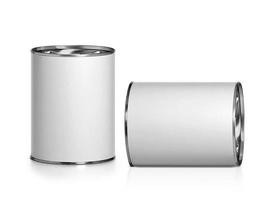 White Blank Tincan Metal Tin Can, Canned Food. Ready For Your Design photo