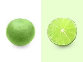 Creative layout made of limes. Flat lay. Food concept photo