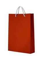 Red empty Paper bag isolated on white background  for design photo