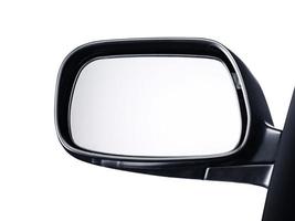 side rear-view mirror on a car white background photo