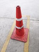 Traffic cone on the road photo