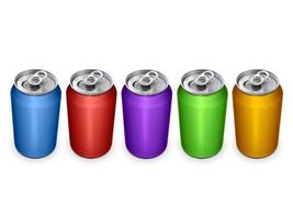 Aluminum cans on white background For design photo
