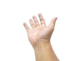 Man hand isolated on white background photo