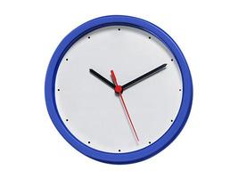 Round wall clock on white background photo