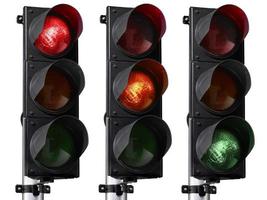 traffic light isolated on white background photo