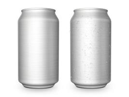 latas de aluminio sobre fondo blanco para el diseño foto