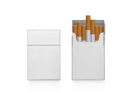 Pack of cigarettes isolated on white background photo