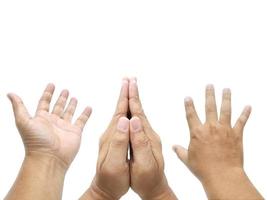 Man hand isolated on white background photo