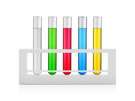 chemical test tube on white background photo