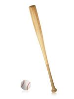 Baseball bat and ball isolated on white background photo