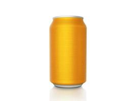 Orange aluminum can on Isolated on a white photo