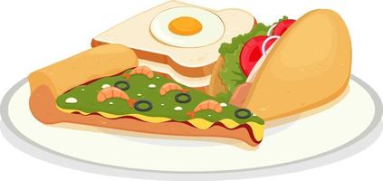 Fast food set in cartoon style vector