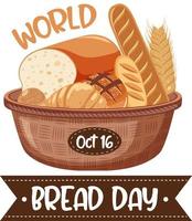 diseño de banner del día mundial del pan vector