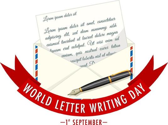 World Letter Writing Day Banner Design