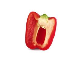 red sweet pepper isolated on white background photo