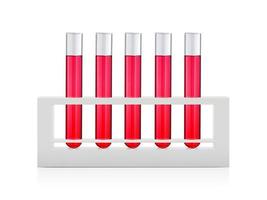 Red liquids in test tubes isolated over white background photo