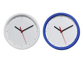 Round wall clock on white background photo