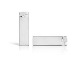 White cigarette lighter isolated on a white background photo