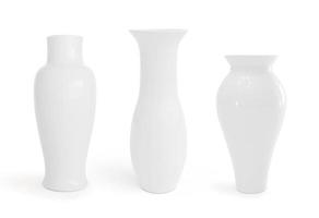 White vases isolated on white. 3d render photo