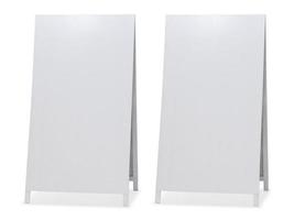 white advertising stand on white background photo